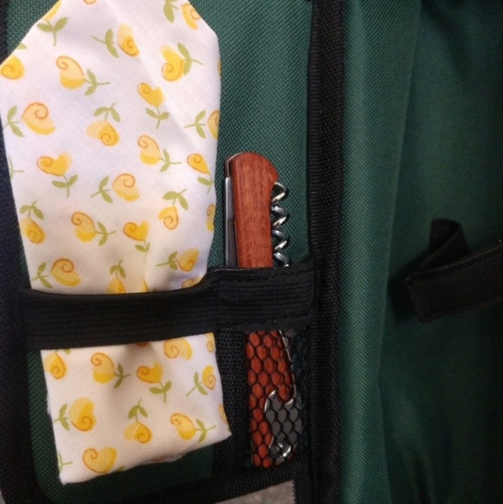 Wine Lover Gift Travel Picnic Tote Bag With Glasses Corkscrew and More